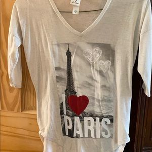 3/4 inch sleeve Paris tee